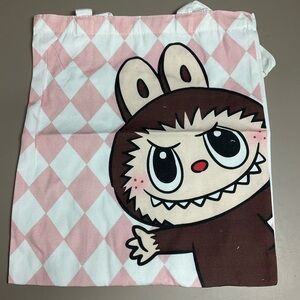 Cute Labubu Tote Bag with Pink and Brown Design